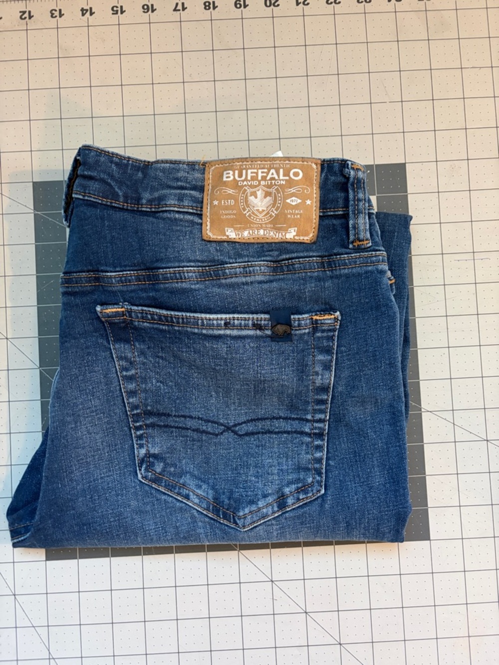Buffalo David Bitton Slim Straight Dark Blue Jeans